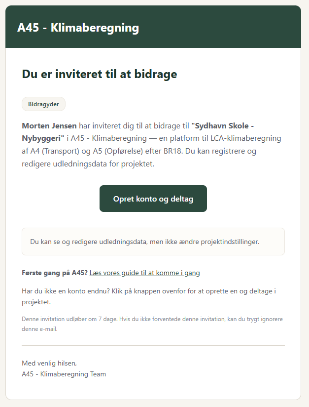Screenshot — Invitations-e-mail